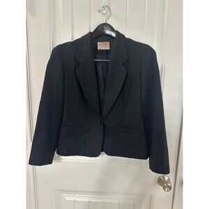 VTG Pendleton 100% Virgin Wool Black Blazer Jacket Women Petite Business Twee